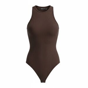 Abercrombie & Fitch Womens Ribbed Bodysuit Size S Brown Soft A&F Collection Tank